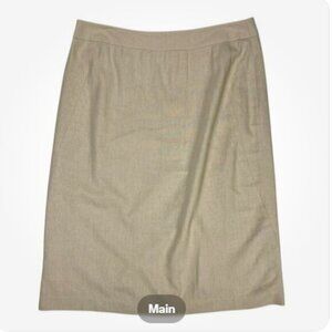 Chadwicks Of Boston Linen Pencil Skirt Sz 8 Beige Business Casual Career Office